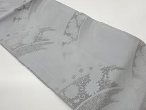 絽綴れ子持ち亀甲に抽象模様織出し名古屋帯